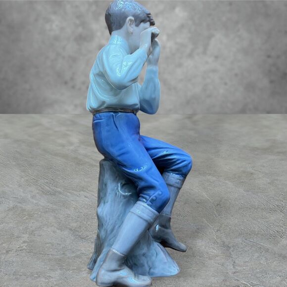 Bing & Grondahl Copenhagen Boy Playing Flute Porcelain Figurine Denmark 1897 EJ - Picture 6 of 10